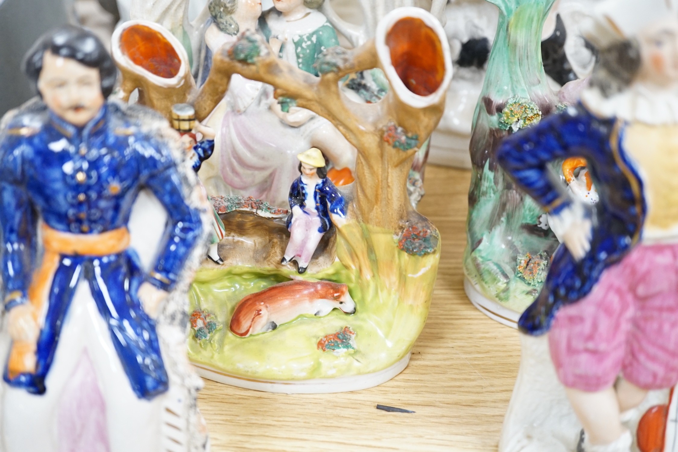 A group 19th century Staffordshire flat backs (9)